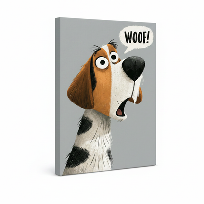 Gallery-wrapped frameless canvas – side angle view showing gray background wrap on all edges