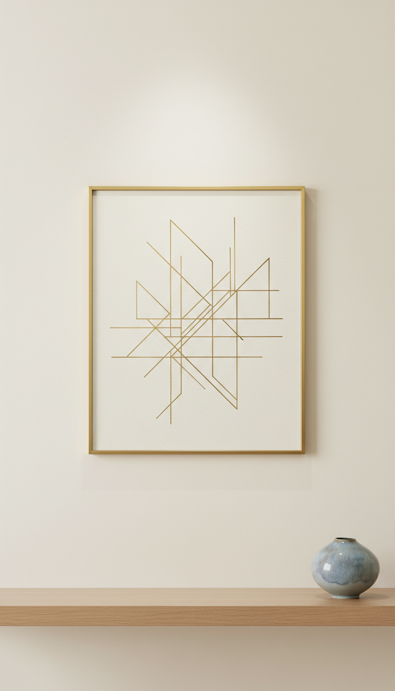 Modern Gold Line Art Archival Print