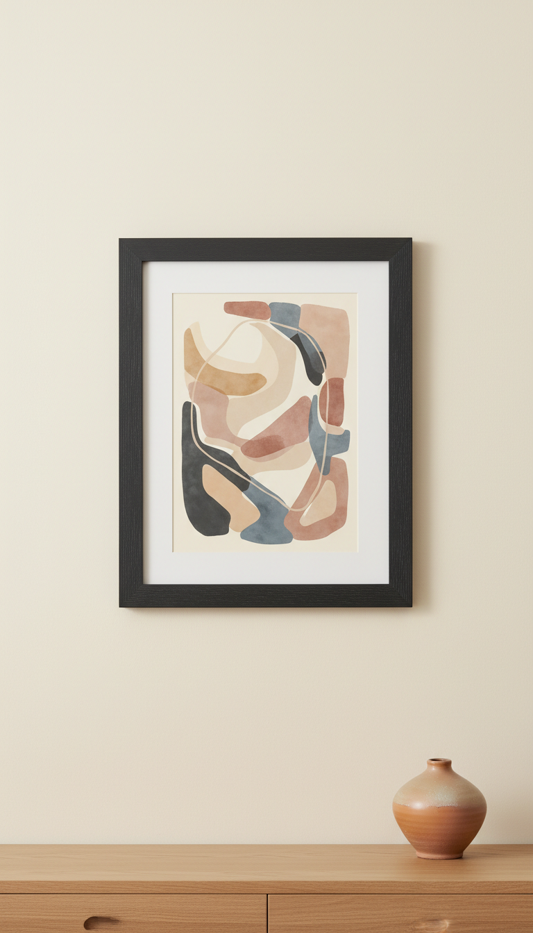 Abstract Slate Blue Framed Print