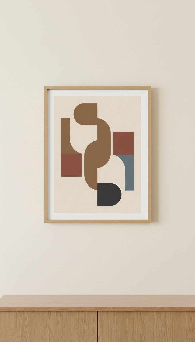 Espresso Minimalist Geometric Print